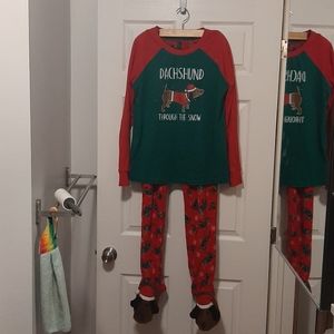 Christmas Dachshund Through the Snow Pajamas